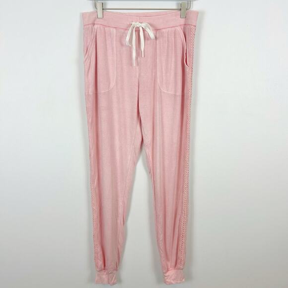 PJ Salvage Sunset Hues Knit Jogger Pants in Rose Quartz Size Medium - Picture 4 of 8